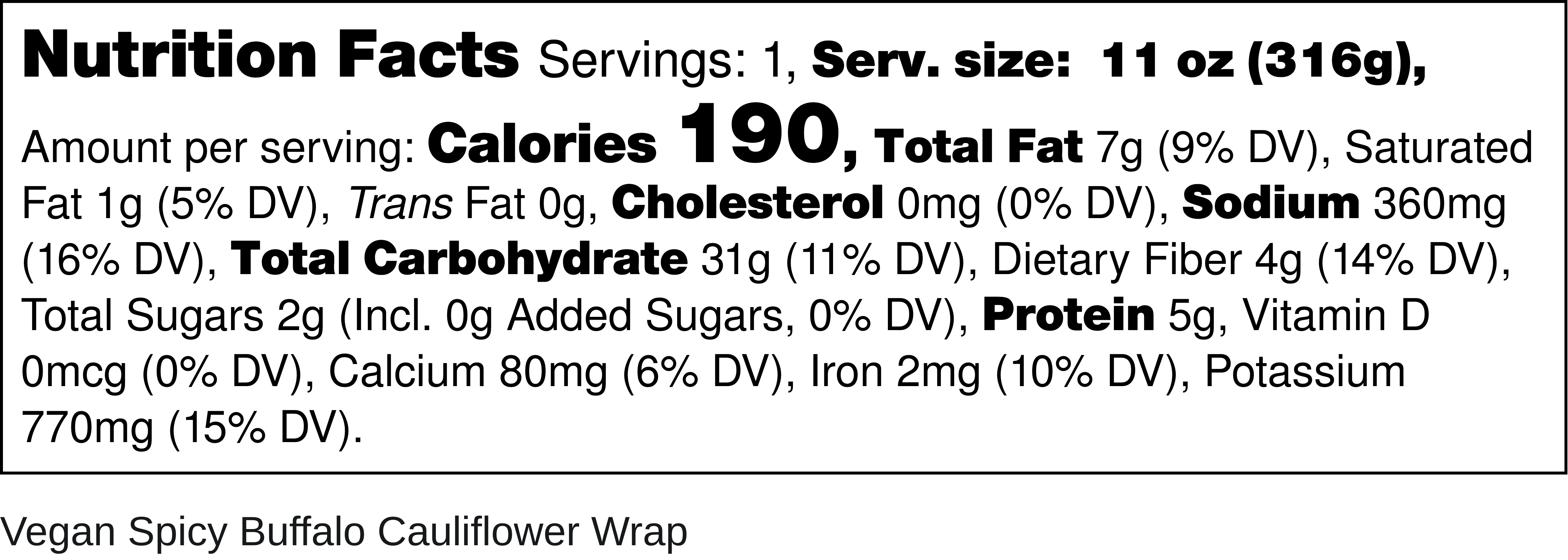 Spicy Buffalo Cauliflower Wrap - Image 3